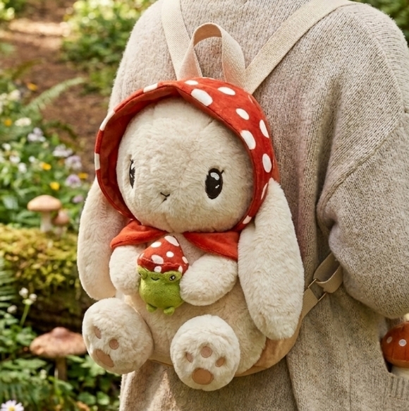 Hot Topic Handbags - Bunny Mushroom Plush Backpack